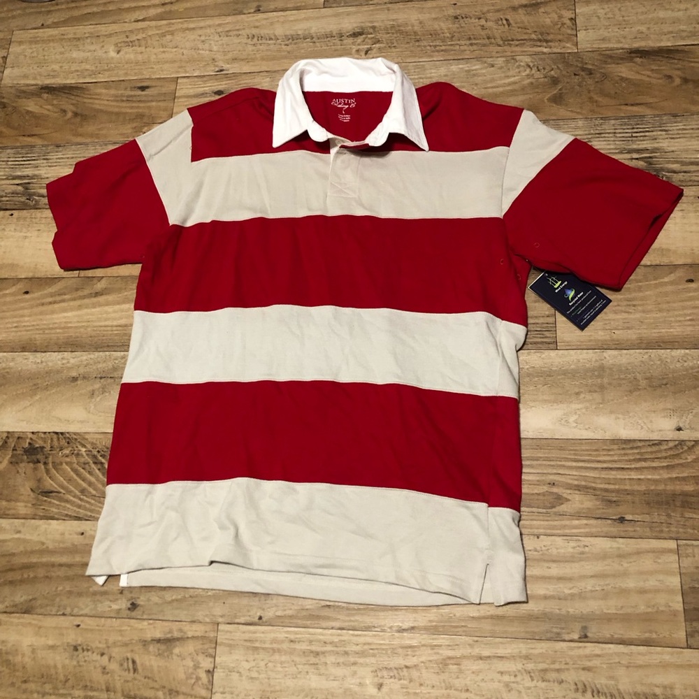 Brand new Austin Clothing co. Striped shirt size L (fits like XL)